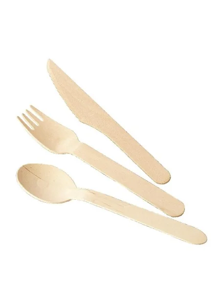 Cuillères à dessert en bois biodégradables lot de 100