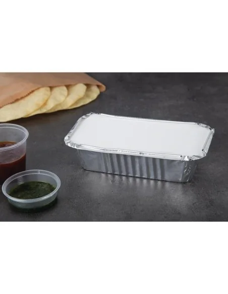 Grands couvercles en carton ciré Fiesta Recyclable pour barquettes aluminium (Lot de 500)