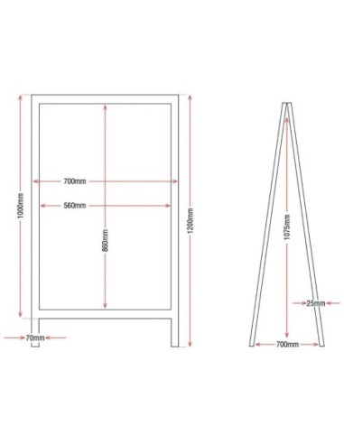 Panneau de trottoir Olympia cadre en bois 1200 x 700mm
