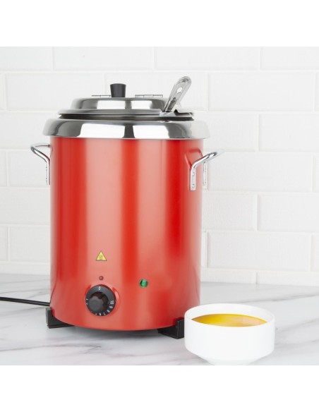 Marmite à soupe rouge avec poignées Buffalo