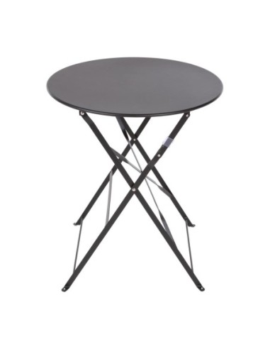 Table de terrasse en acier Bolero noire