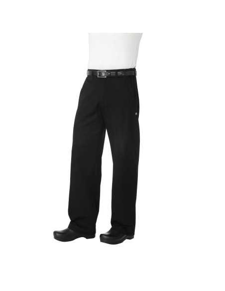 Pantalon de cuisine mixte Chef Works Professionnel chevrons noirs S