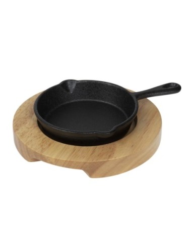 Support en bois clair pour mini cocotte Y259 et mini poêle GJ553 Olympia