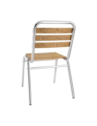 Chaises bistro frêne et aluminium Bolero (Lot de 4)