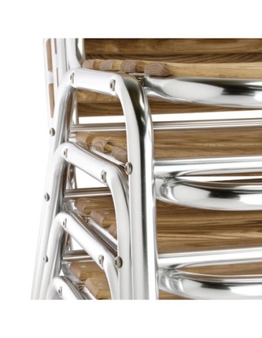 Chaises bistro frêne et aluminium Bolero (Lot de 4)