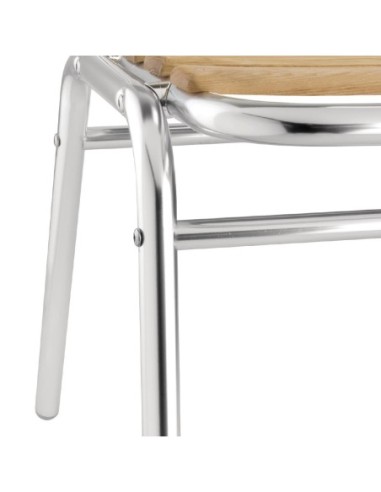 Chaises bistro frêne et aluminium Bolero (Lot de 4)