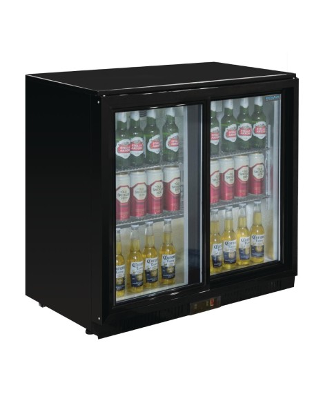 Arrière-bar deux portes coulissantes Polar Série G noir 208L