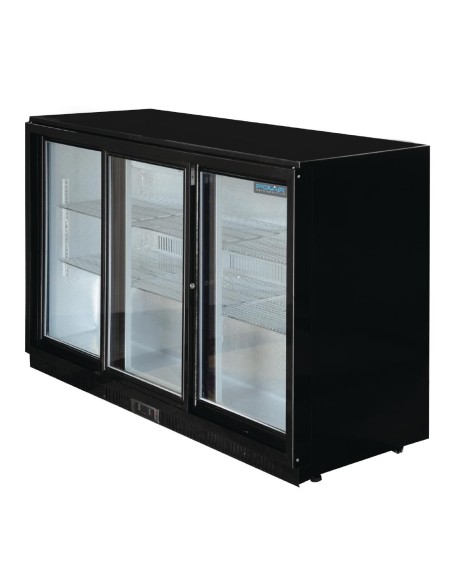 Arrière-bar trois portes coulissantes Polar Série G noir 330L