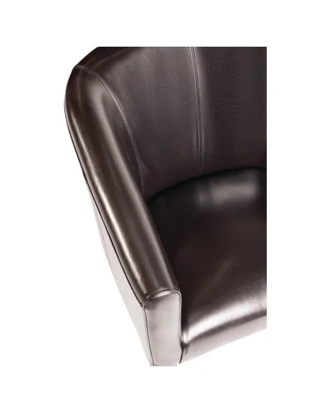 Fauteuil en simili cuir Bolero marron foncé