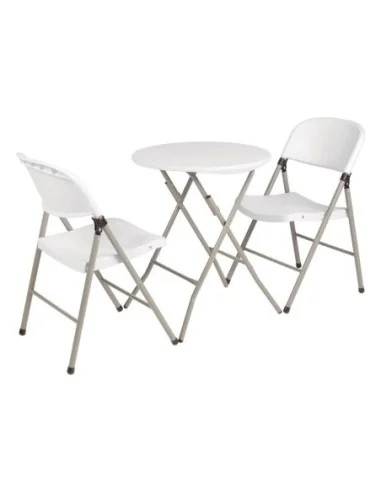 Chaises pliantes Bolero blanches et grises (Lot de 2)