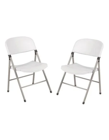 Chaises pliantes Bolero blanches et grises (Lot de 2)