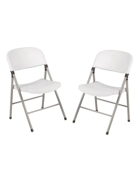 Chaises pliantes Bolero blanches et grises (Lot de 2)