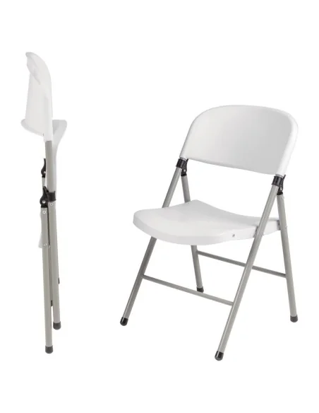 Chaises pliantes Bolero blanches et grises (Lot de 2)