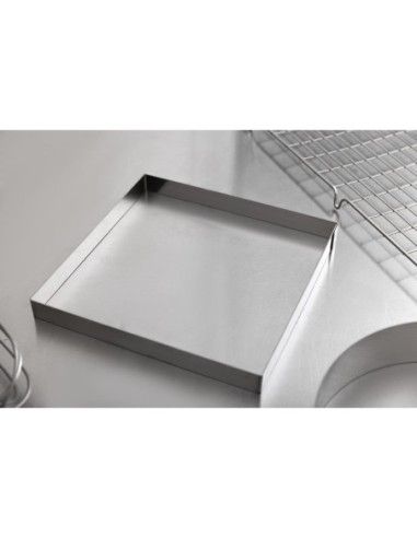 Cercle à tarte carré inox De Buyer 200 x 20mm