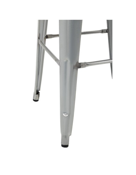 Tabourets hauts en acier galvanisé avec assise en bois Bolero Bistro (lot de 4)