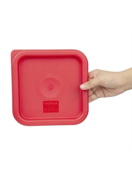 Couvercle carré rouge petit Hygiplas