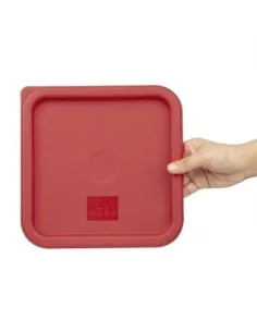 Couvercle carré rouge moyen Hygiplas 2