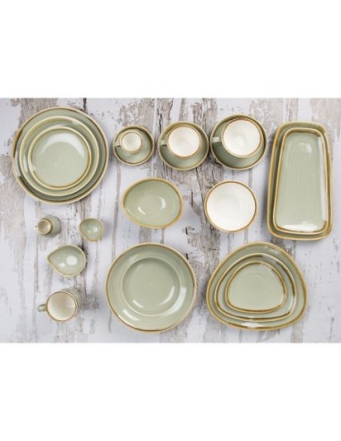 Assiette triangulaire couleur mousse Olympia Kiln 280mm (Lot de 4)