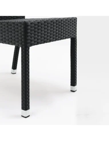 Chaises en rotin PE Bolero anthracite (Lot de 4)