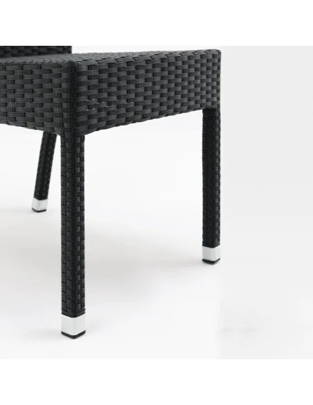 Chaises en rotin PE Bolero anthracite (Lot de 4)