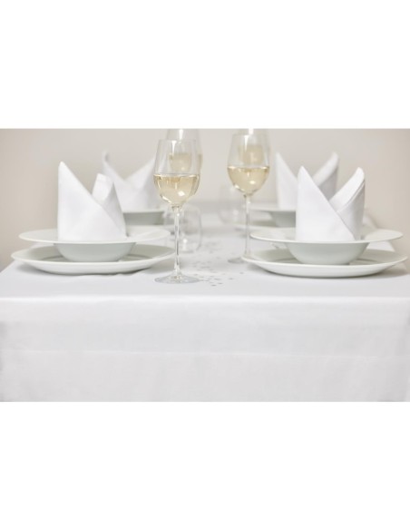 Nappe blanche bande de satin Mitre Luxury 1370 x 1780mm