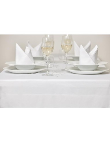 Nappe blanche bande de satin Mitre Luxury 1600 x 1600mm
