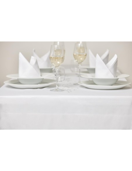 Nappe blanche bande de satin Mitre Luxury 1600 x 1600mm
