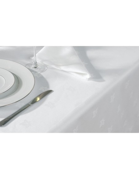 Nappe carrée blanche feuilles de lierre Mitre Luxury Luxor 1350 x 1350mm