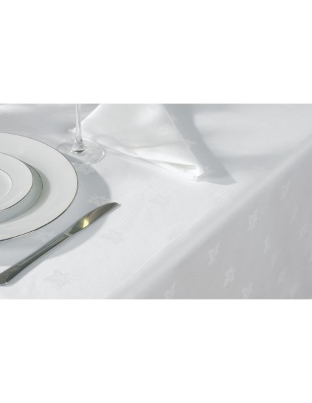 Nappe rectangulaire blanche feuilles de lierre Mitre Luxury Luxor 1350 x 2300mm
