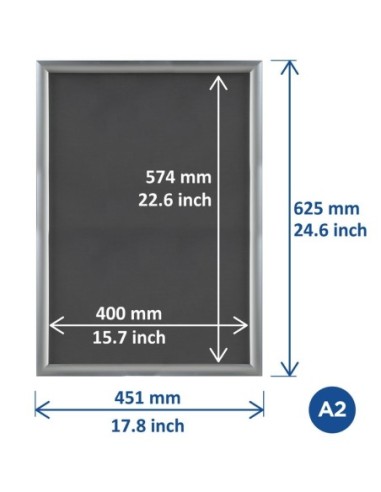 Cadre clipsable en aluminium Europel A2 25mm