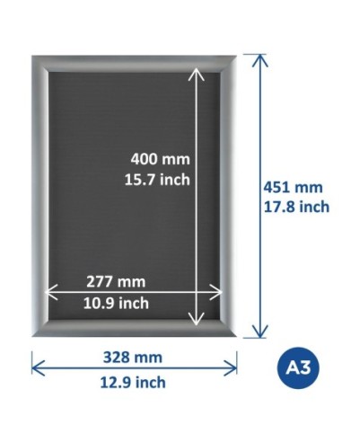 Cadre clipsable en aluminium Europel A3 25mm