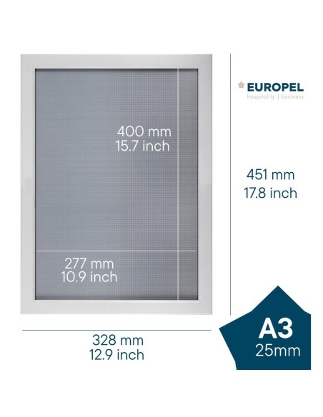 Cadre clipsable Europel A3 25mm blanc mat