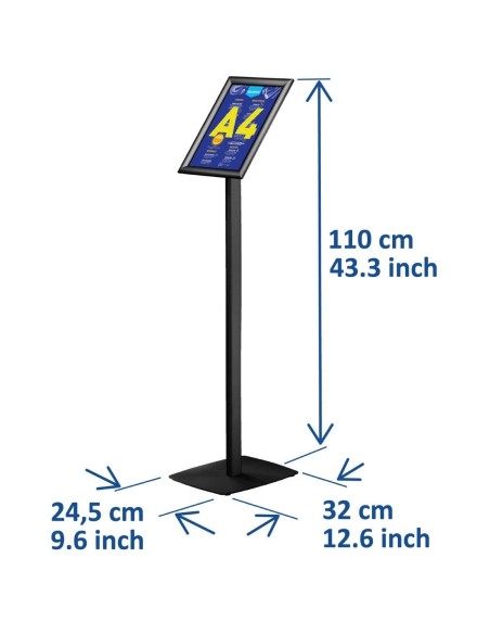 Porte-affiche Europel avec cadre clipsable A4 25mm noir