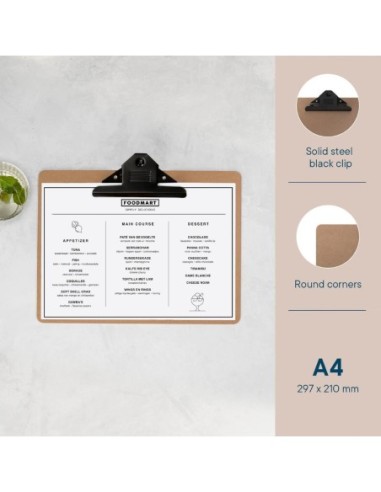 Porte-bloc panneau en fibre de bois Europel A4 paysage 297 x 210 mm
