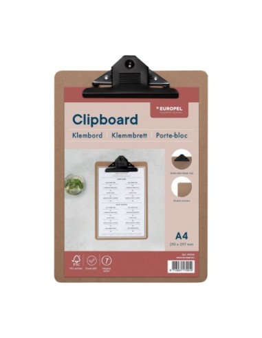 Porte-bloc panneau en fibre de bois Europel A4 portrait 210 x 297 mm