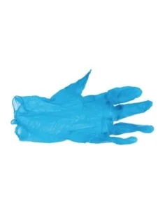 Gants alimentaires en vinyle non poudrés Hygiplas bleus S (Lot de 100) 2