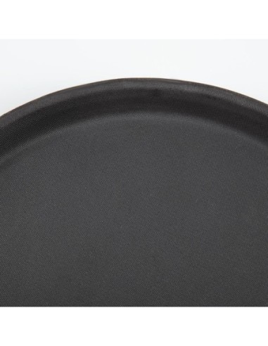 Plateau antidérapant en fibre de verre Olympia Kristallon rond noir 280mm
