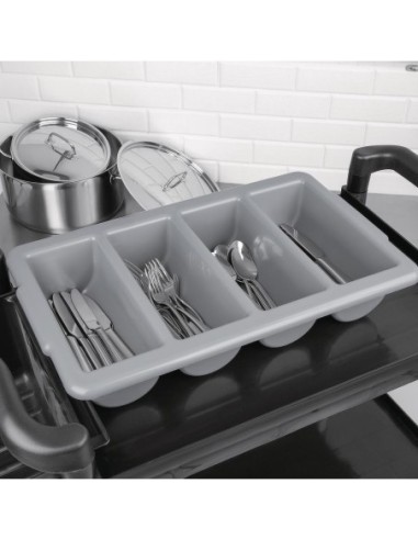 Bac à couverts plastique Olympia Kristallon empilable grand