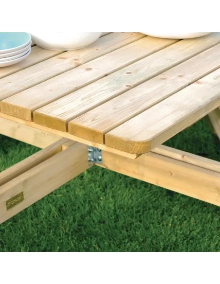 Table de pique-nique en bois carrée Rowlinson 1980mm