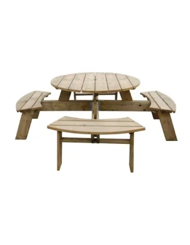 Table de pique-nique en bois ronde Rowlinson 2000mm