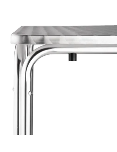 Table carrée inox et aluminium Bolero 600mm