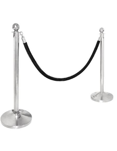 Poteau d accueil en acier inoxydable Bolero chromé à tête ronde