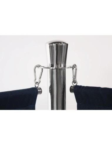 Poteau d accueil en acier inoxydable Bolero chromé à tête plate