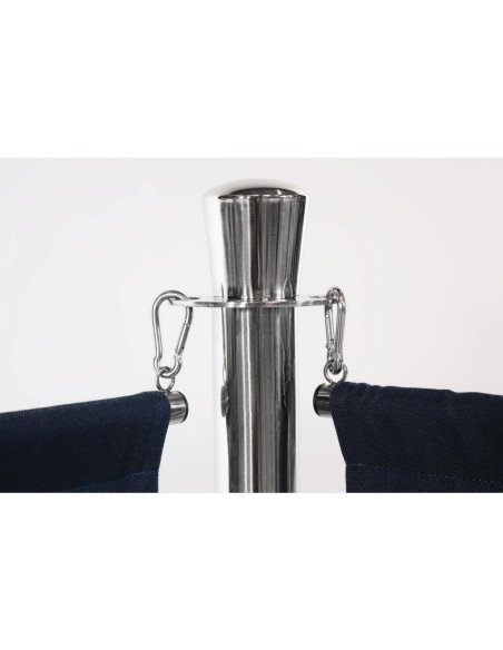 Poteau d accueil en acier inoxydable Bolero chromé à tête plate