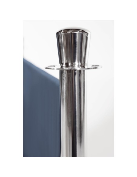 Poteau d accueil en acier inoxydable Bolero chromé à tête plate