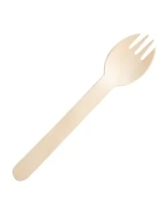Cuillères-fourchettes en bois emballées individuellement Fiesta Compostable (lot de 500) 2