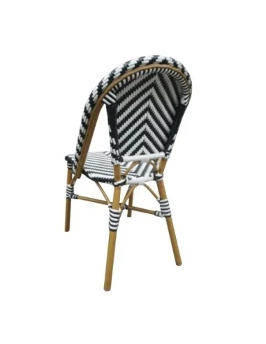 Chaises style parisien en rotin Bolero noires (lot de 2)