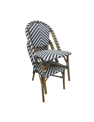 Chaises style parisien en rotin Bolero noires (lot de 2)