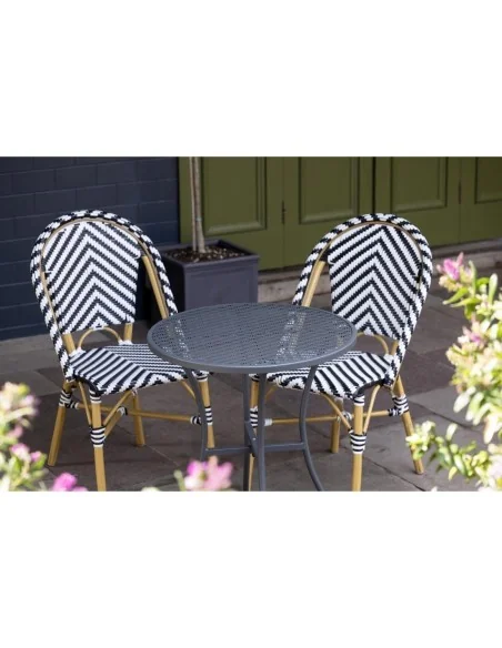 Chaises style parisien en rotin Bolero noires (lot de 2)