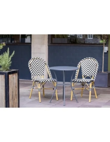 Chaises style parisien en rotin Bolero noires (lot de 2)